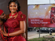 Nigerian Man Rents Billboard to Celebrate Wife After Wedding — “She Thought I Was Joking!”