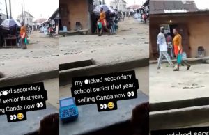 Mixed Reactions as POS Attendant Shades Ex-School Senior Now Hawking Ponmo